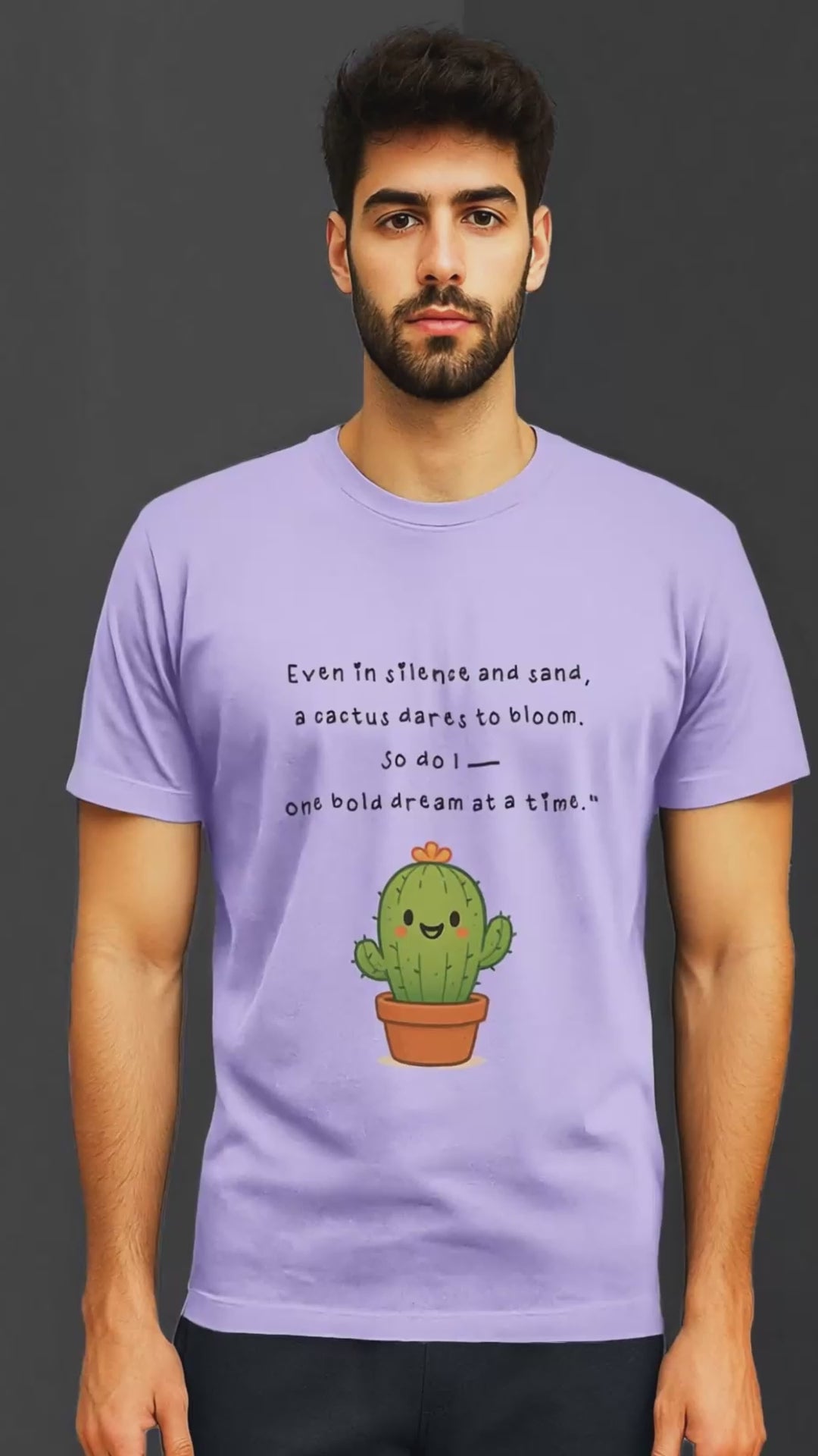 Even in Silence and Sand , a Cactus Dares to Bloom So Do I One Bold Dream at a Time